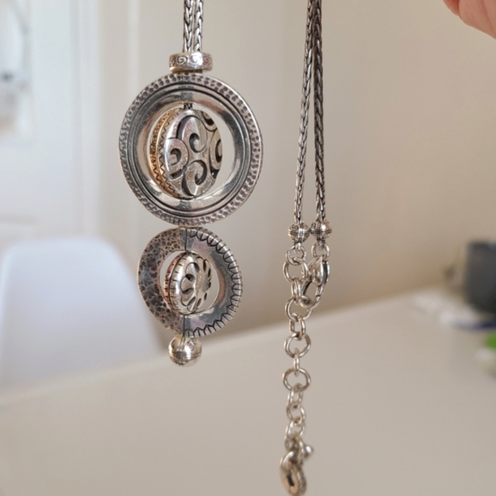 Brighton Spin Master mixed metals pendant necklace